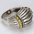 Contemporary Mid 20th Century Lagos Caviar Sterling Silver & 18k Gold Dome Ring - Size 7.75 For Sale - Image 3 of 10
