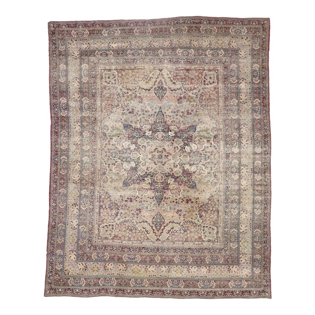 Antique Persian Kermanshah Rug - 10'03 X 13'00 For Sale