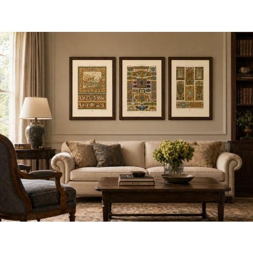 Racinet, Renaissance Religious Ornament, 1873, Chromolithographs, Set of 3 For Sale - Image 6 of 9