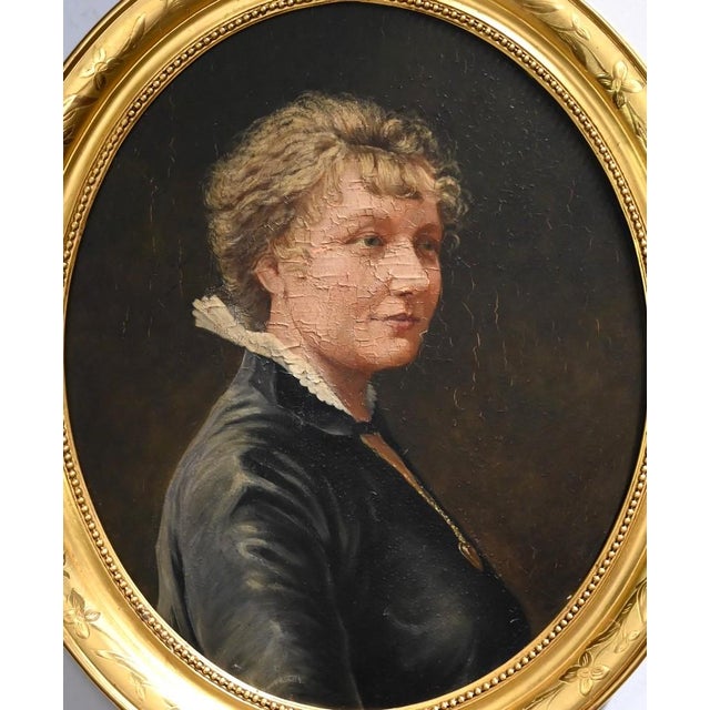 Portrait, Mid-1800s, Oil Painting, Framed For Sale - Image 5 of 18