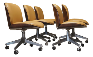 Office Chairs attributed to MIM Roma, 1958, Set of 5