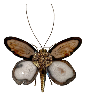 Butterfly Wall Sconce with Wings in Agate by Hubert Dénia for Honoré Paris, 1950s