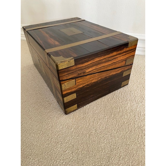 Victorian Rare 19th Century Coromandel Writing Slope For Sale - Image 3 of 8