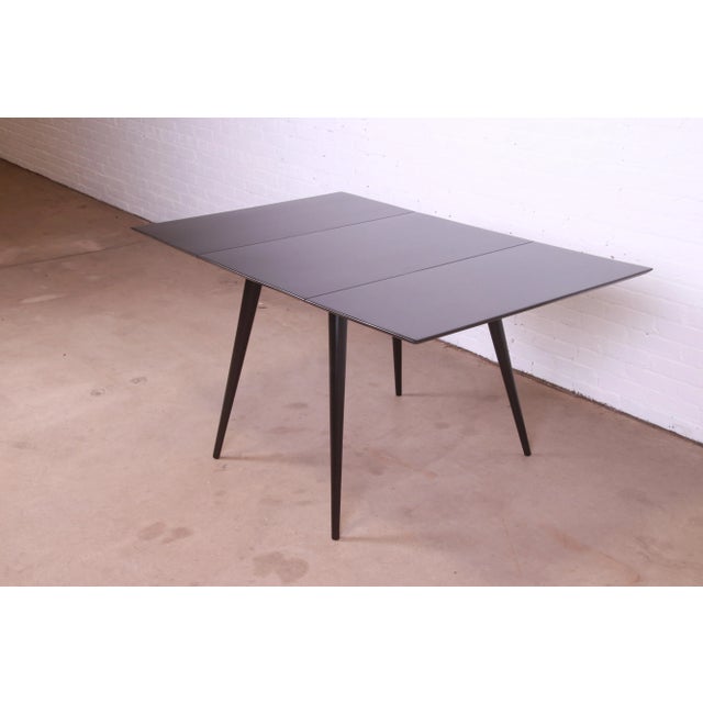 Paul McCobb Planner Group Black Lacquered Solid Maple Drop Leaf Dining Table, Newly Refinished For Sale - Image 13 of 13