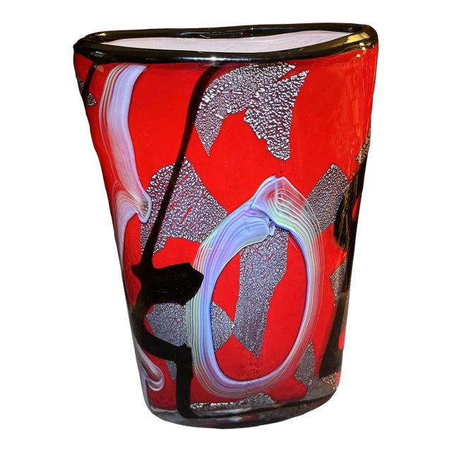 Mid 20th Century Abstract Murano Glass Vase For Sale
