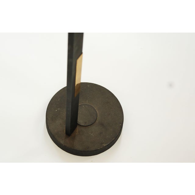Vintage 20th Century Stand Ashtray in Black and Gold Metal For Sale - Image 9 of 10