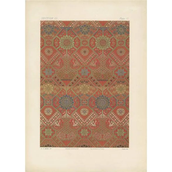 George Ashdown Audsley, Silk and Gold Fabrics II Japan, 1882, Print For Sale