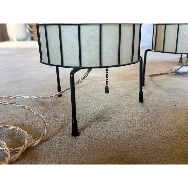 Mid Century Modern Wire Cage Lamps - a Pair For Sale In Los Angeles - Image 6 of 10