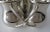 Global Views (India), Silver Plated Trio of Interconnected Bulbous Bud Vase in One With Hand-Hammered, X-Mitered Attached Arms For Sale - Image 9 of 13