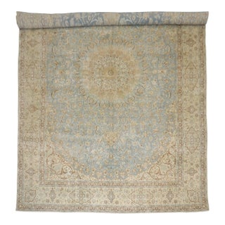 Early 20th Century Light Blue Yellow Oversize Nain Rug - 12'7" x 19'7" For Sale