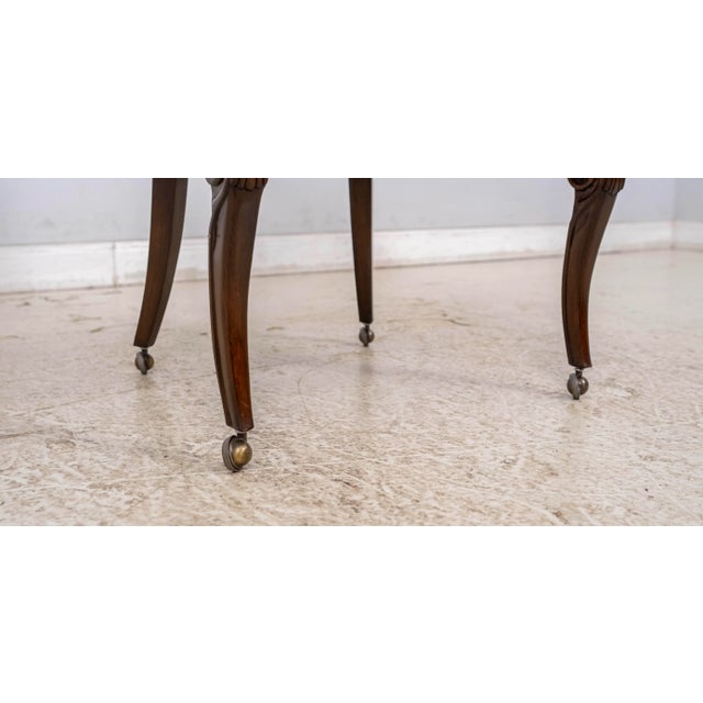 Brown Pair Vintage Regency Style Dolphin Carved Armchairs For Sale - Image 8 of 14