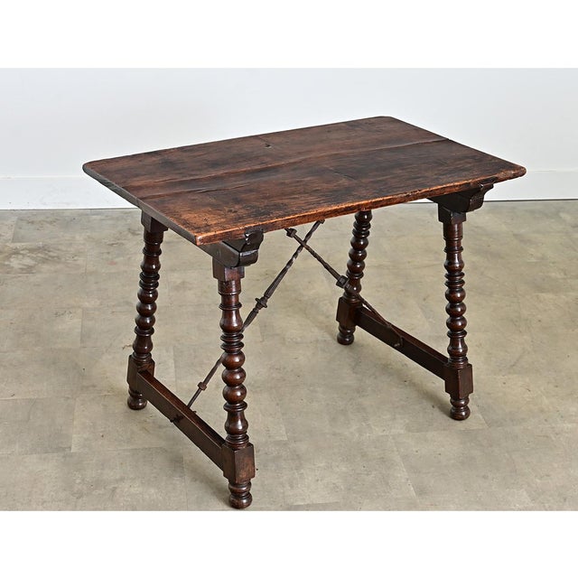 Spanish 18th Century Chestnut & Forged Iron Table For Sale - Image 4 of 13