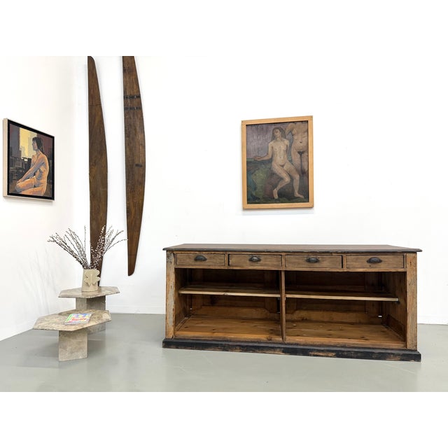 Large Antique Pine Trading Counter, 1890s For Sale - Image 8 of 18