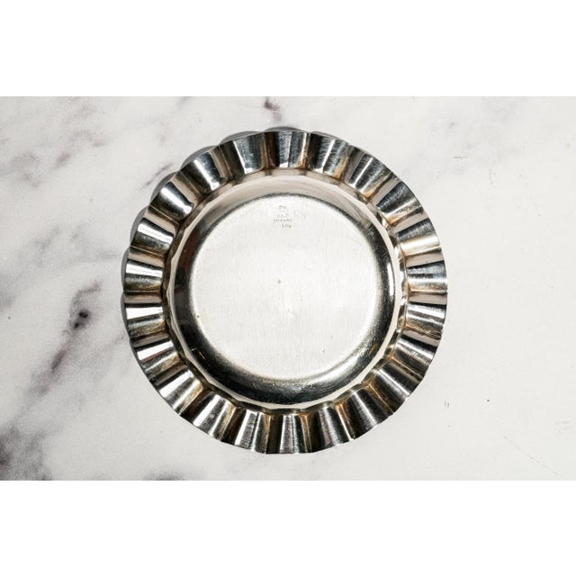 Metal Neat Vintage Mid Century Modern MCM Sterling Silver Ashtray Modernist Fluted Jewelry Dish Desk Catchall Home Decor For Sale - Image 7 of 8