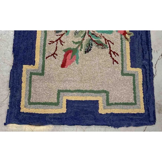 American 1920s Handmade Antique American Hooked Rug 2' X 3.8' For Sale - Image 3 of 8