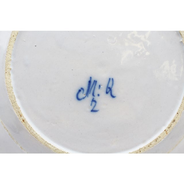 Mid 18th Century Dutch Delft Urn of Peacock Feathers Blue & White Plate For Sale In Raleigh - Image 6 of 7