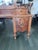 1930s Jacobean Revival Walnut and Figured Maple Vanity With Tall Arched Mirror For Sale - Image 4 of 11