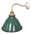 Mid-Century Conical Gooseneck Wall Sconce in Brass and Green Enameled Sheet Metal, 1940s For Sale