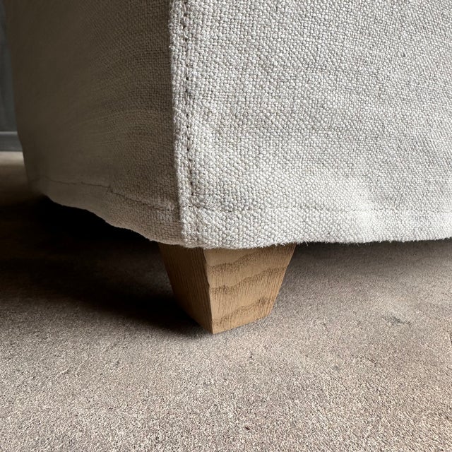 Ollie Stone Washed Linen Slipcover Dining Chair in Oatmeal Linen For Sale In Los Angeles - Image 6 of 6