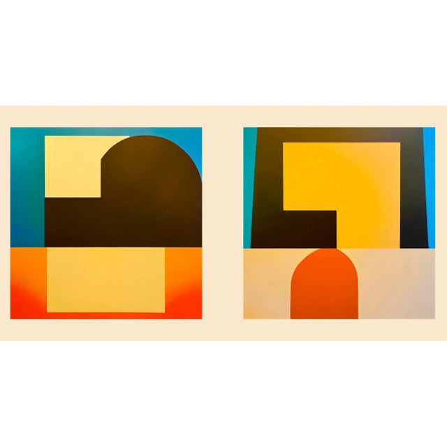 "Houses, Number Three" by Chicago-area designer Arrin Williams. Abstract color field geometry with a slight organic modern...