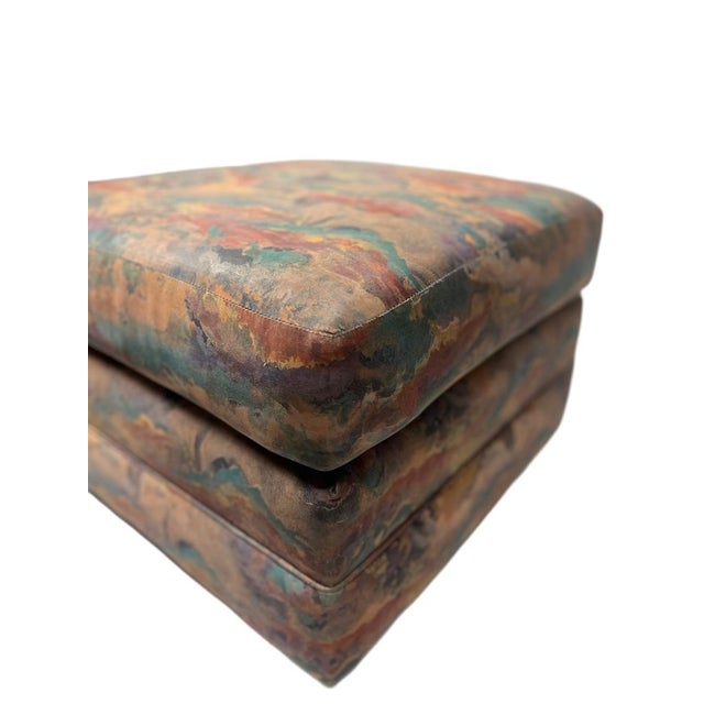 Textile Pair of 80s Postmodern Pouf Upholstered Ottomans For Sale - Image 7 of 7