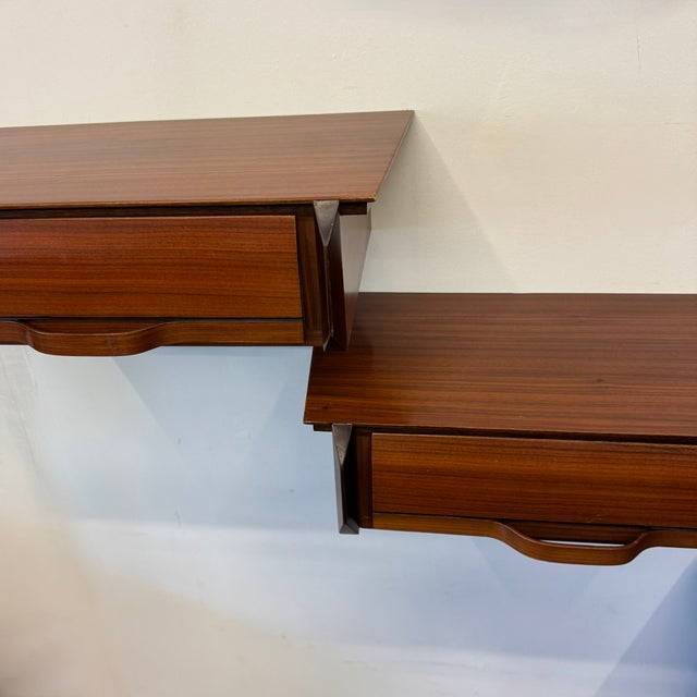 Vintage Wall Mounted Bedside Tables, 1950s, Set of 2 For Sale - Image 6 of 10