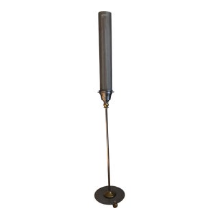 Transitional Steel, Brass, & Mesh Table Lamp For Sale