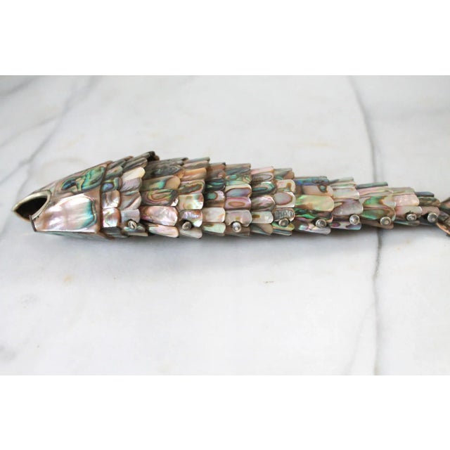 Shell Vintage Articulated Fish Abalone Shell Bottle Opener For Sale - Image 7 of 10