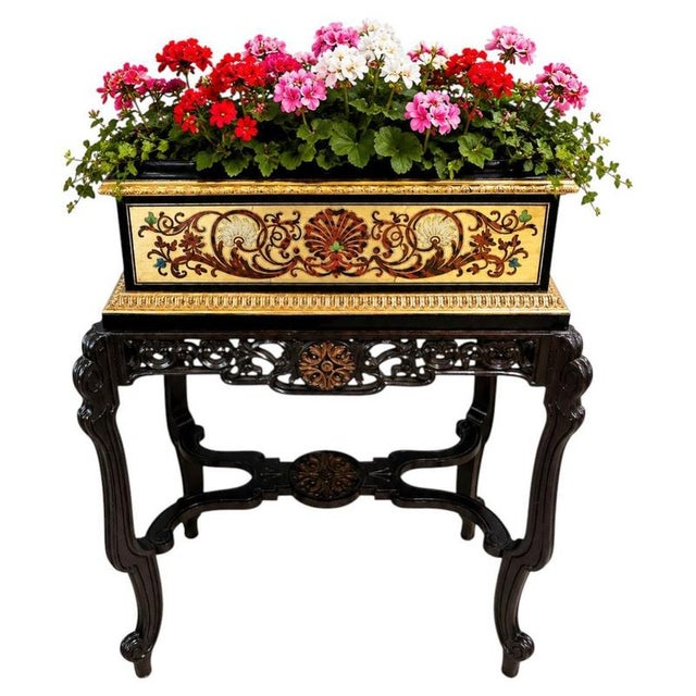 19th Century French Boulle Marquetry Jardinière in Gilt Brass, Silver and Inlays, 1880 For Sale - Image 15 of 15