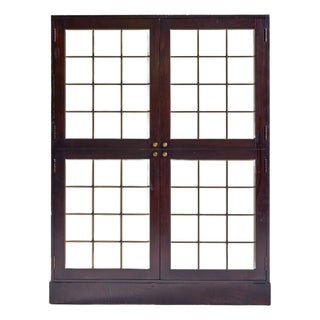 Thomas Pheasant for Baker Mahogany, Brass and Leather Cabinet For Sale