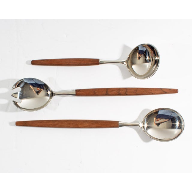 Mid-Century Modern 1960s “Opus” Lundtofte Rosewood Handle Serving Pieces Designed by Tias Eckhoff For Sale - Image 3 of 9