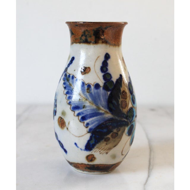 Mexican Tonala Folk Art Ceramic Pottery Vase For Sale - Image 4 of 8