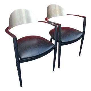 Elevate Your Space With This Stunning Pair of Elite Modern Jagger Armchairs, Where Architectural Innovation Meets Premium Comfort 1980s For Sale