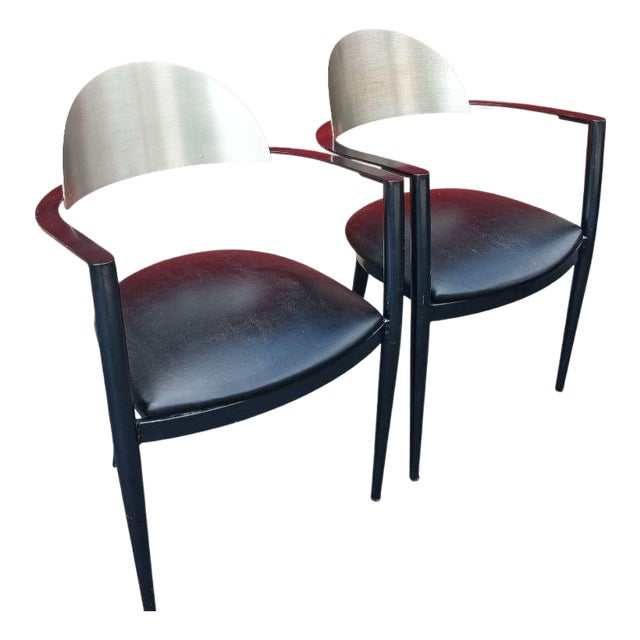 Elevate Your Space With This Stunning Pair of Elite Modern Jagger Armchairs, Where Architectural Innovation Meets Premium Comfort 1980s For Sale