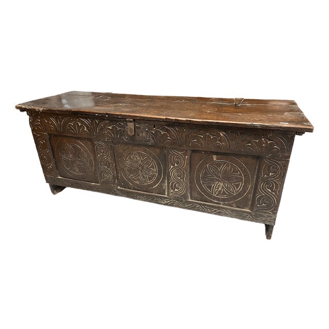 Antique Coffer in Oak For Sale