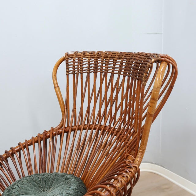 Margherita Armchairs in Rattan and Cane by Franco Albini, 1950s, Set of 2 For Sale - Image 8 of 13