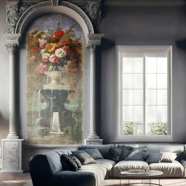 Bouquet 19th panoramic decorative panel in vintage-style is produced using vintage-style paper, carefully printed, aged,...