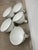 1950s White Porcelain Enamel Printing Press Factory Pendant Shades - Set of 5 For Sale In Mobile - Image 6 of 9