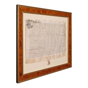 1671's English Antique Framed Indenture