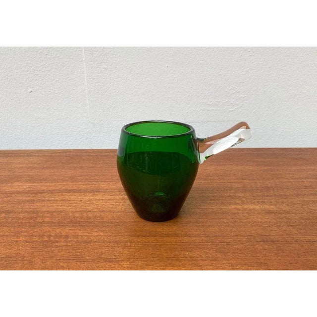 Mid-Century Modern Mid-Century Green Glass Sarvituoppi Bowl with Handle by Sirkku Kumela-Lehtonen for Kumela, Finland, 1960s For Sale - Image 3 of 18