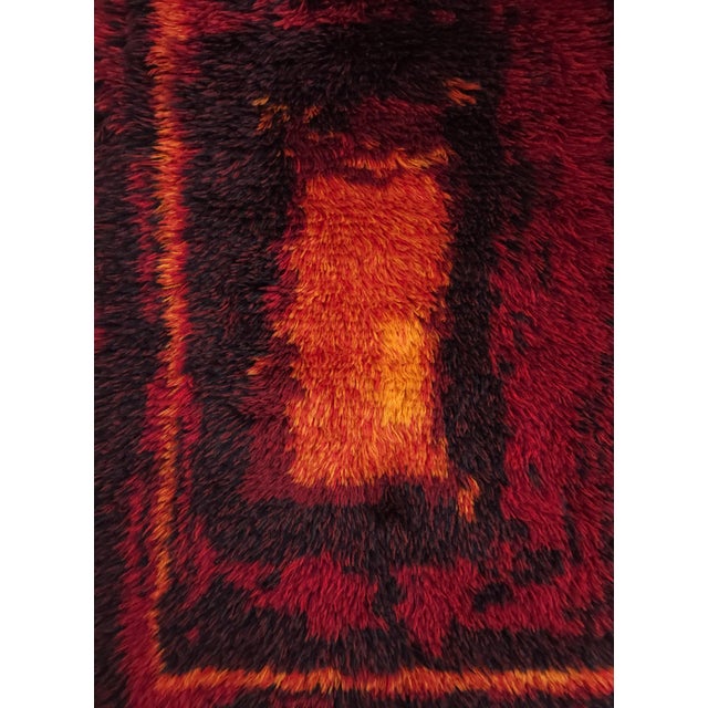 Mid-Century Modern Handmade Rya Rug in Wool, Denmark, 1970s, in Very Good conditions. Designed 1970 to 1979