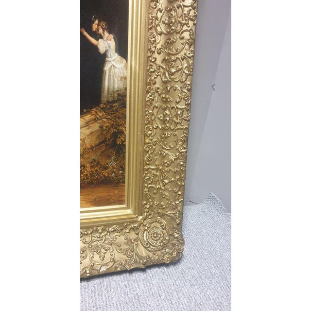 Large Victorian Frame with Print For Sale - Image 3 of 3