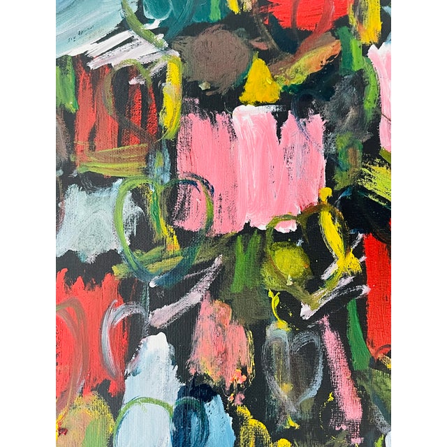 1970s Abstract Mixed Media Painting Invisible Hearts For Sale - Image 4 of 5