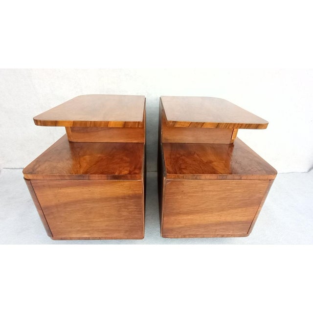 Bedside Tables by Jindřich Halabala for Up Závody, 1940s, Set of 2 For Sale - Image 16 of 18