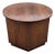 Vintage Mid-Century Round Walnut Cabinet Side Table For Sale