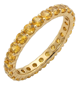 Classic Citrine Eternity Wedding Band Ring – 18k Gold Plated Birthstone Ring Us 7
