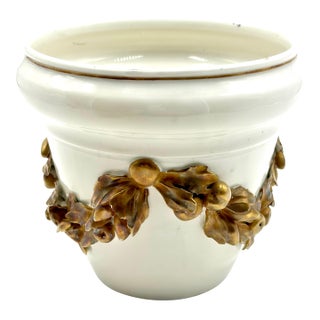 Vintage Petite Italian Ceramic Jardiniere Cachepot For Sale