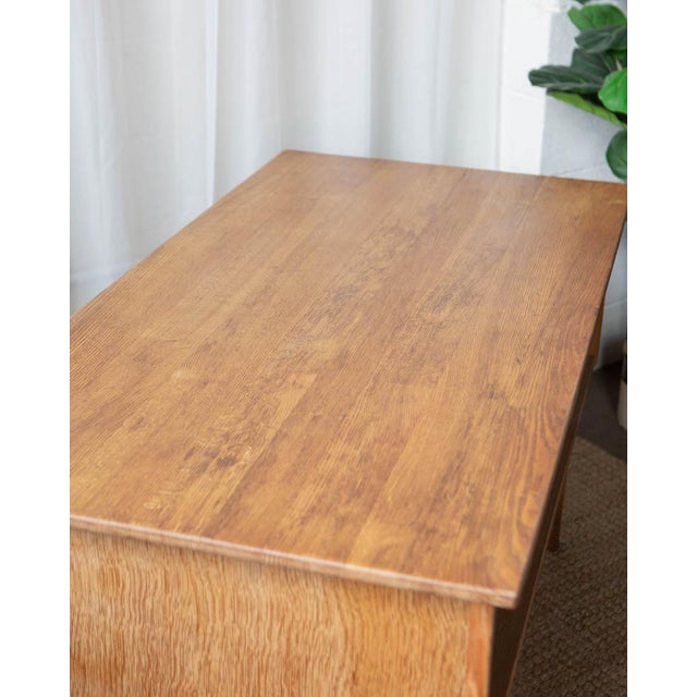 1970s Attributed to Henning Kjaernulf Danish Modern Oak Double Sided Writing Desk For Sale - Image 9 of 12