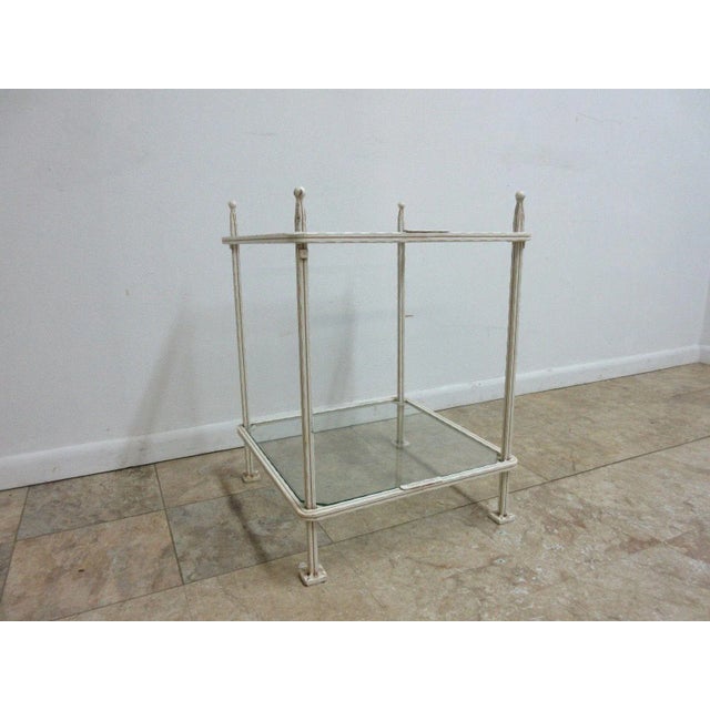 Measurements ( l x w x h) 20 x 20 x 28". Nice shape, sturdy... Shows some small chips in paint and on glass... Please see...