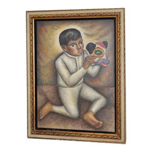 Jesus Ortiz Tajonar (1919-1990) Boy W/Papier-Mâché Animal Warrior Mask C.1950s